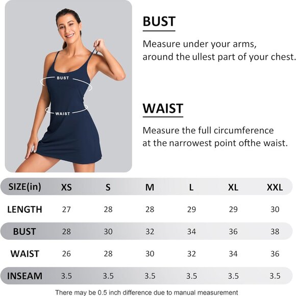 Navy Tennis Dress with Built-in Skort - Picture 4 of 15